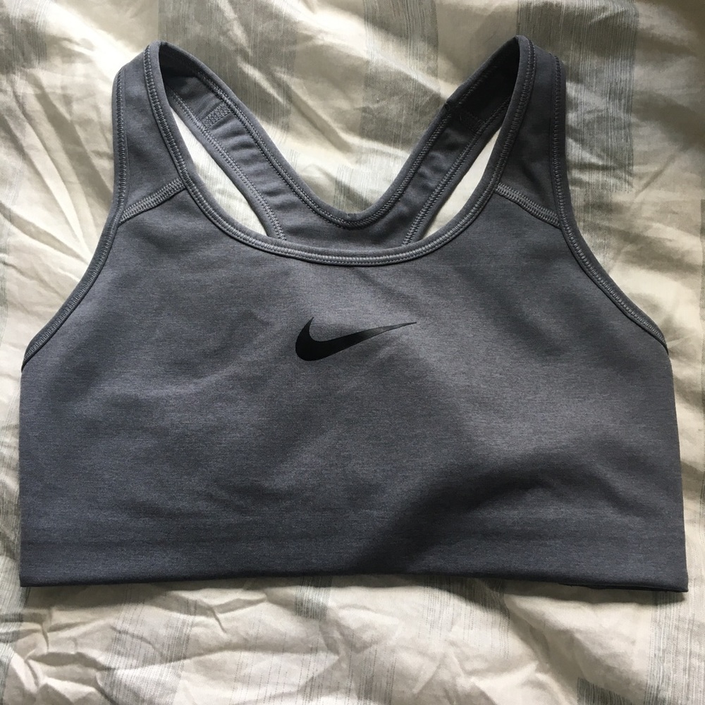 Brand New Gray Nike Swoosh Sports Bra Size M